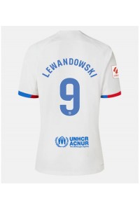 Barcelona Robert Lewandowski #9 Jalkapallovaatteet Vieraspaita 2023-24 Lyhythihainen